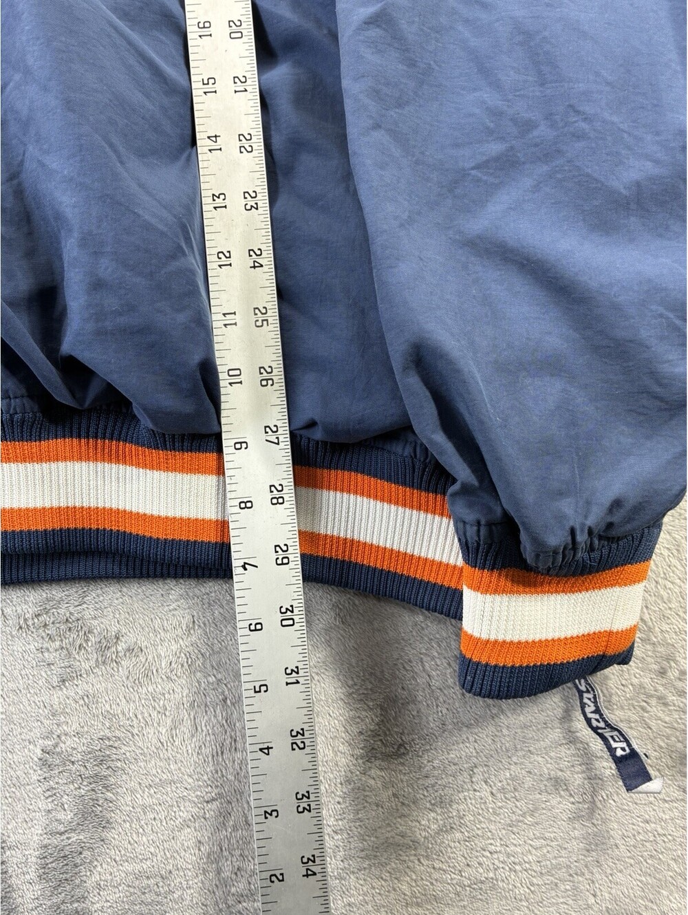 VTG Starter Auburn Tigers War Eagle Windbreaker Jacket 2XL Blue Orange 90s Y2K - Picture 6 of 9